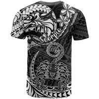 Polynesian Pride Scorpio Zodiac T Shirt Astrological Sign Tribal Plumeria Black - Wonder Print Shop