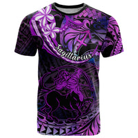 Polynesian Pride Sagittarius Zodiac T Shirt Astrological Sign Tribal Plumeria Purple Galaxy - Wonder Print Shop
