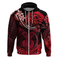 Polynesian Pride Capricorn Zodiac Hoodie Astrological Sign Tribal Plumeria Red Galaxy - Wonder Print Shop