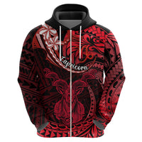 Polynesian Pride Capricorn Zodiac Hoodie Astrological Sign Tribal Plumeria Red Galaxy - Wonder Print Shop