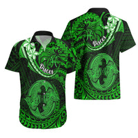 Polynesian Pride Pisces Zodiac Hawaiian Shirt Astrological Sign Tribal Plumeria Green Galaxy - Wonder Print Shop