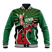 Athletics Kenya Baseball Jacket Maasai Shield Running Way - Wonder Print Shop