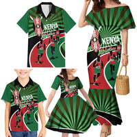 Athletics Kenya Family Matching Mermaid Dress and Hawaiian Shirt Maasai Shield Running Way - Wonder Print Shop