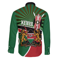 Athletics Kenya Family Matching Off The Shoulder Long Sleeve Dress and Hawaiian Shirt Maasai Shield Running Way - Wonder Print Shop