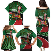 Athletics Kenya Family Matching Puletasi and Hawaiian Shirt Maasai Shield Running Way - Wonder Print Shop