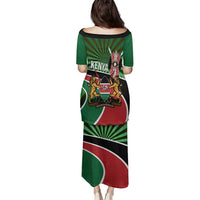 Athletics Kenya Family Matching Puletasi and Hawaiian Shirt Maasai Shield Running Way - Wonder Print Shop