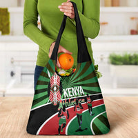 Athletics Kenya Grocery Bag Maasai Shield Running Way - Wonder Print Shop