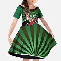 Athletics Kenya Kid Short Sleeve Dress Maasai Shield Running Way - Wonder Print Shop