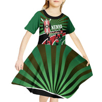 Athletics Kenya Kid Short Sleeve Dress Maasai Shield Running Way - Wonder Print Shop
