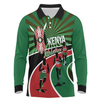 Athletics Kenya Long Sleeve Polo Shirt Maasai Shield Running Way - Wonder Print Shop