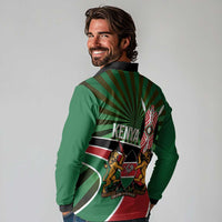 Athletics Kenya Long Sleeve Polo Shirt Maasai Shield Running Way - Wonder Print Shop