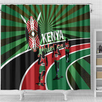 Athletics Kenya Shower Curtain Maasai Shield Running Way - Wonder Print Shop