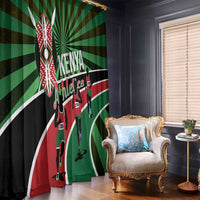 Athletics Kenya Window Curtain Maasai Shield Running Way - Wonder Print Shop