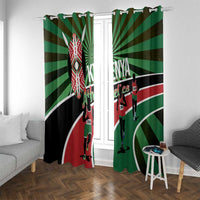 Athletics Kenya Window Curtain Maasai Shield Running Way - Wonder Print Shop