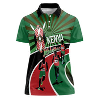 Athletics Kenya Women Polo Shirt Maasai Shield Running Way - Wonder Print Shop