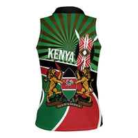 Athletics Kenya Women Sleeveless Polo Shirt Maasai Shield Running Way - Wonder Print Shop