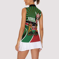Athletics Kenya Women Sleeveless Polo Shirt Maasai Shield Running Way - Wonder Print Shop