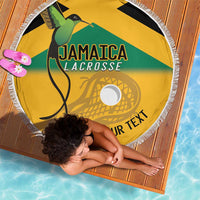 Custom Jamaica Lacrosse Beach Blanket Streamertail Hummingbird With Flag - Wonder Print Shop