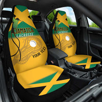 Custom Jamaica Lacrosse Car Seat Cover Streamertail Hummingbird With Flag - Wonder Print Shop