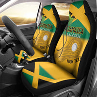 Custom Jamaica Lacrosse Car Seat Cover Streamertail Hummingbird With Flag - Wonder Print Shop