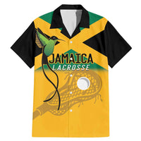 Custom Jamaica Lacrosse Family Matching Mermaid Dress and Hawaiian Shirt Streamertail Hummingbird With Flag - Wonder Print Shop