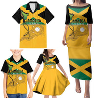 Custom Jamaica Lacrosse Family Matching Puletasi and Hawaiian Shirt Streamertail Hummingbird With Flag - Wonder Print Shop