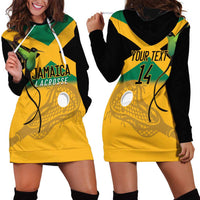 Custom Jamaica Lacrosse Hoodie Dress Streamertail Hummingbird With Flag - Wonder Print Shop