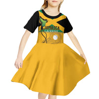Custom Jamaica Lacrosse Kid Short Sleeve Dress Streamertail Hummingbird With Flag - Wonder Print Shop