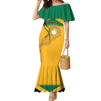Custom Jamaica Lacrosse Mermaid Dress Streamertail Hummingbird With Flag - Wonder Print Shop