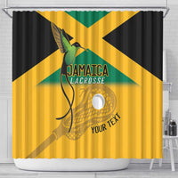 Custom Jamaica Lacrosse Shower Curtain Streamertail Hummingbird With Flag - Wonder Print Shop