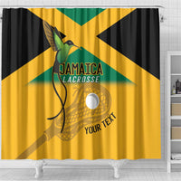 Custom Jamaica Lacrosse Shower Curtain Streamertail Hummingbird With Flag - Wonder Print Shop