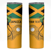 Custom Jamaica Lacrosse Skinny Tumbler Streamertail Hummingbird With Flag - Wonder Print Shop