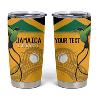 Custom Jamaica Lacrosse Tumbler Cup Streamertail Hummingbird With Flag - Wonder Print Shop