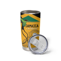 Custom Jamaica Lacrosse Tumbler Cup Streamertail Hummingbird With Flag - Wonder Print Shop