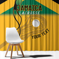 Custom Jamaica Lacrosse Window Curtain Streamertail Hummingbird With Flag - Wonder Print Shop