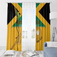 Custom Jamaica Lacrosse Window Curtain Streamertail Hummingbird With Flag - Wonder Print Shop