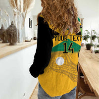 Custom Jamaica Lacrosse Women Casual Shirt Streamertail Hummingbird With Flag - Wonder Print Shop