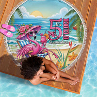 Flamingo Aloha Hawaii Beach Blanket It's 5 O’Clock Somewhere Tropical Vibes - Wonder Print Shop
