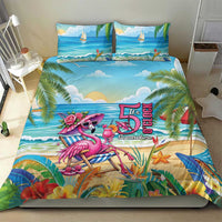 Flamingo Aloha Hawaii Bedding Set It's 5 O’Clock Somewhere Tropical Vibes - Wonder Print Shop