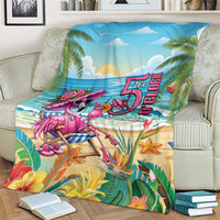Flamingo Aloha Hawaii Blanket It's 5 O’Clock Somewhere Tropical Vibes - Wonder Print Shop