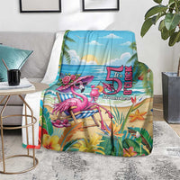 Flamingo Aloha Hawaii Blanket It's 5 O’Clock Somewhere Tropical Vibes - Wonder Print Shop