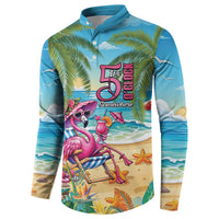 Flamingo Aloha Hawaii Button Sweatshirt It's 5 O’Clock Somewhere Tropical Vibes - Wonder Print Shop