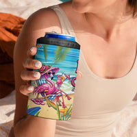 Flamingo Aloha Hawaii 4 in 1 Can Cooler Tumbler It's 5 O’Clock Somewhere Tropical Vibes - Wonder Print Shop