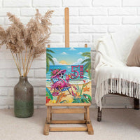 Flamingo Aloha Hawaii Canvas Wall Art It's 5 O’Clock Somewhere Tropical Vibes - Wonder Print Shop
