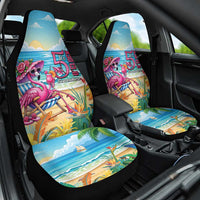 Flamingo Aloha Hawaii Car Seat Cover It's 5 O’Clock Somewhere Tropical Vibes - Wonder Print Shop