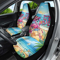 Flamingo Aloha Hawaii Car Seat Cover It's 5 O’Clock Somewhere Tropical Vibes - Wonder Print Shop