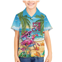Flamingo Aloha Hawaii Family Matching Mermaid Dress and Hawaiian Shirt It's 5 O’Clock Somewhere Tropical Vibes - Wonder Print Shop
