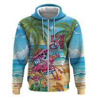 Flamingo Aloha Hawaii Hoodie It's 5 O’Clock Somewhere Tropical Vibes - Wonder Print Shop