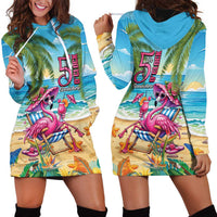 Flamingo Aloha Hawaii Hoodie Dress It's 5 O’Clock Somewhere Tropical Vibes - Wonder Print Shop