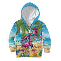 Flamingo Aloha Hawaii Kid Hoodie It's 5 O’Clock Somewhere Tropical Vibes - Wonder Print Shop
